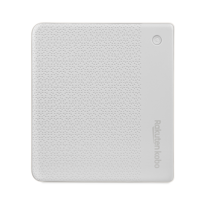 Kobo Libra Colour branco, vista traseira.