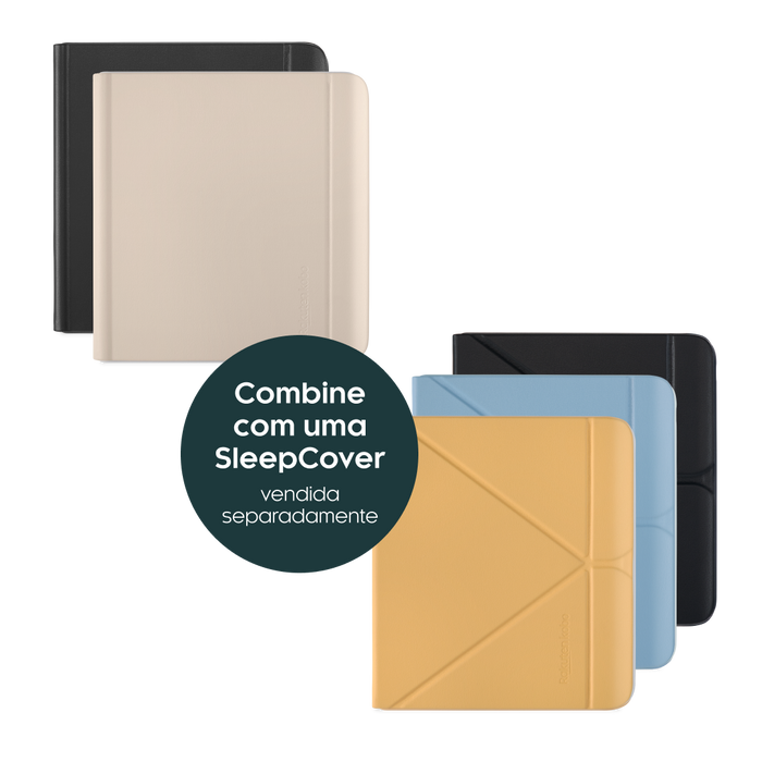 SleepCovers para Kobo Libra Colour e Estojos para Kobo Libra Colour Stylus, vendidos separadamente.