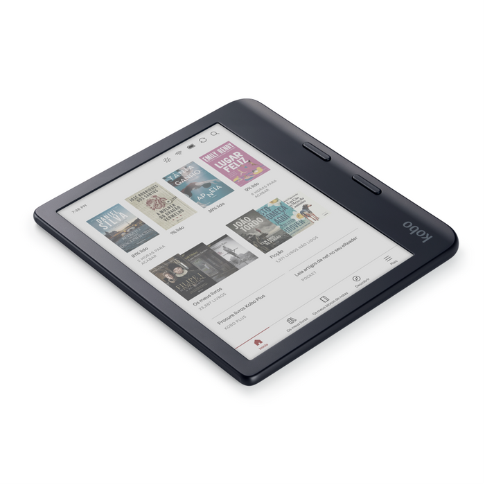 Kobo Libra Colour preto deitado.